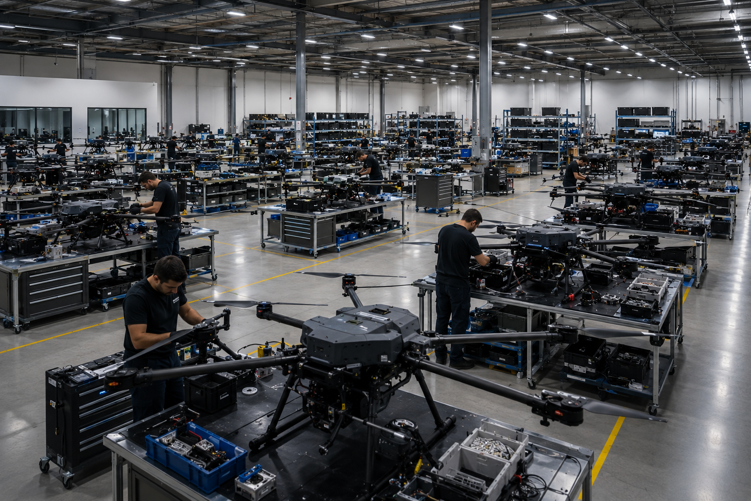 Production line of unmanned platforms